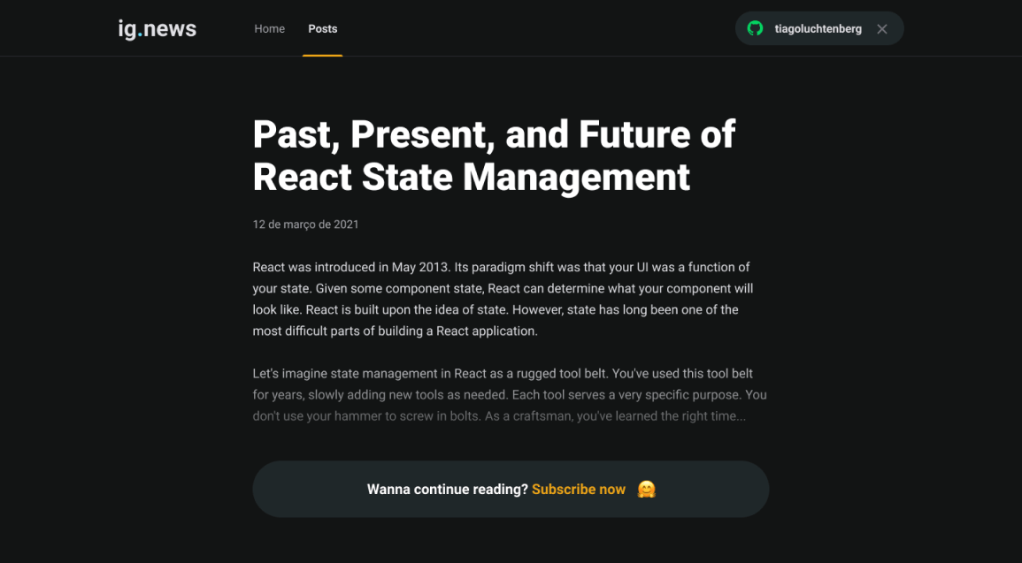 Preview of the post with call to action to subscribe to continue reading.