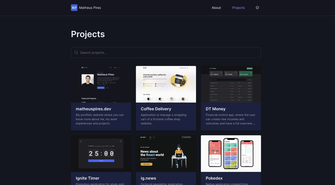 List of all my professional and personal projects.